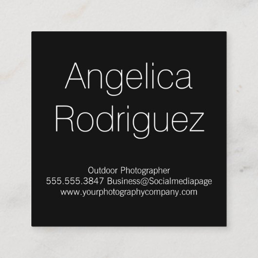 Camera-illustratie | Bloemen en bladeren Vierkante Visitekaartje (Achterkant)