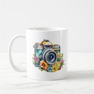  Camera in Bloemen met Tante Quote Koffiemok