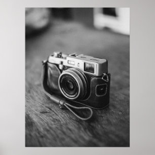  camera in zwart-wit poster