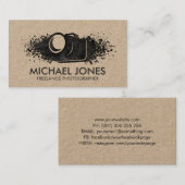 Camera Ink splatter Visitekaartje (Voorkant / Achterkant)