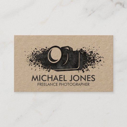 Camera Ink splatter Visitekaartje (Voorkant)