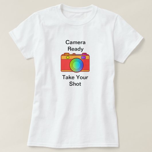 Camera klaar Neem je foto Vrouwen T-shirt (Design voorkant)