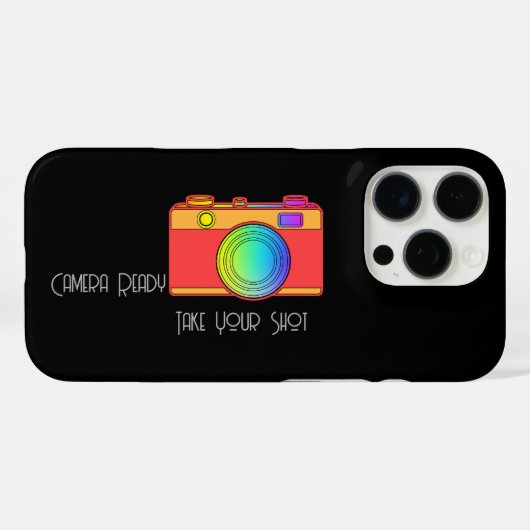 Camera klaar Neem je foto zwart Case-Mate iPhone Case (Achterkant (horizontaal))