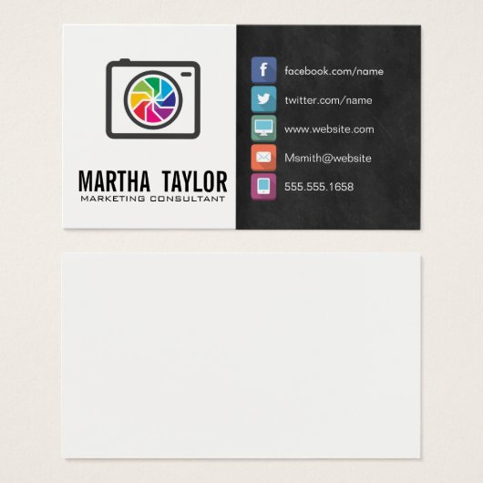 Camera | Kleurstoffen Visitekaartje (Voorkant /achterkant)