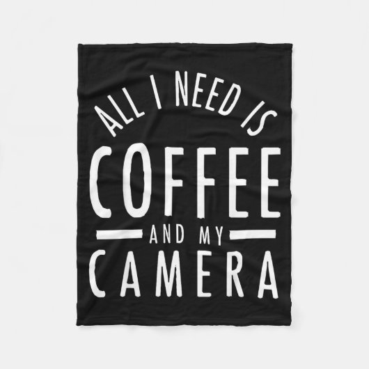 Camera & koffie - Grappige fotografie quote foto Fleece Deken (Voorkant)