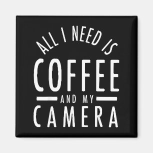 Camera & koffie - Grappige fotografiequote fotogra Magneet