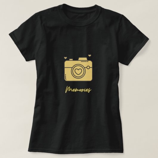 Camera-kunst en minimalistische "geheugens" voor t t-shirt (Design voorkant)