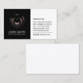 Camera Lens Black en White Photography Visitekaartje (Voorkant / Achterkant)