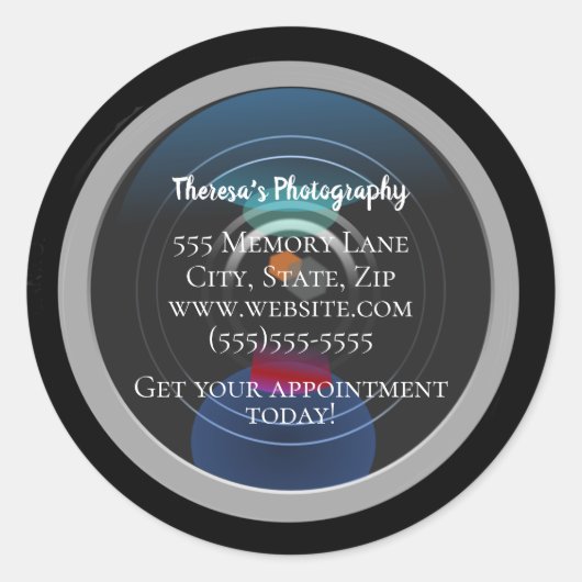 Camera Lens Foto Studio Reclame Stickers (Voorkant)