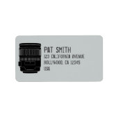 Camera Lens Fotograaf Aangepaste Adresetiketten Etiket (Voorkant)