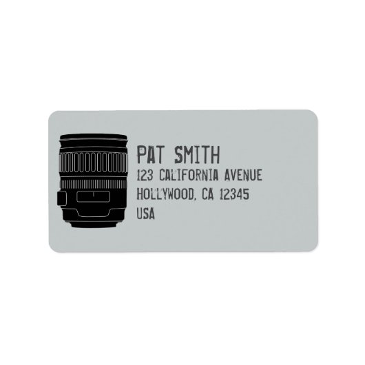 Camera Lens Fotograaf Aangepaste Adresetiketten Etiket (Voorkant)