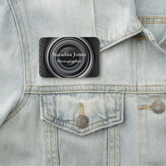 Camera Lens fotograaf Design Name Tag (In situ)