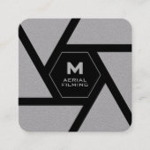 Camera lens gray drone vierkante visitekaartje (Voorkant)