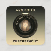 Camera lens lijst vierkante visitekaartje (Voorkant)