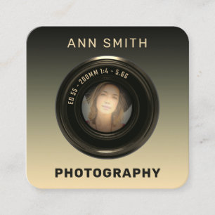 Camera lens lijst vierkante visitekaartje
