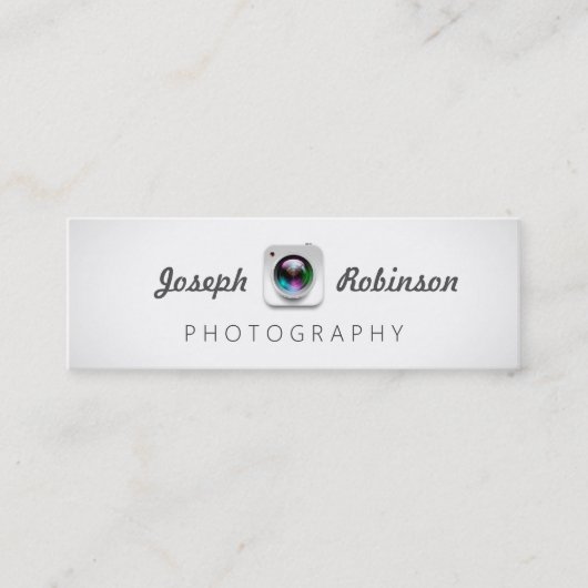 Camera Lens Logo Fotografie Mini Visitekaartje (Voorkant)