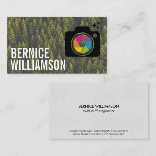 Camera Lens Logo | Voorruste Visitekaartje (Voorkant / Achterkant)