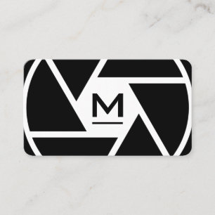 Camera lens monogram fotograaf Visitekaartje