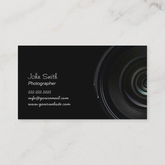 Camera Lens Ocean Landscape Photography Visitekaartje (Achterkant)