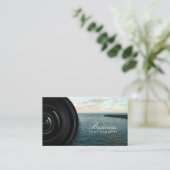 Camera Lens Ocean Landscape Photography Visitekaartje (Staand voorkant)