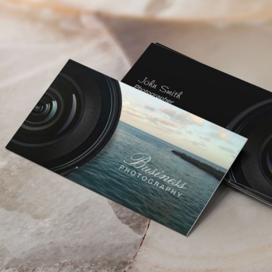 Camera Lens Ocean Landscape Photography Visitekaartje