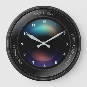 Camera Lens Photography Design Acrylic Wall Clock Grote Klok