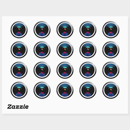Camera Lens Ronde Sticker (Vel)