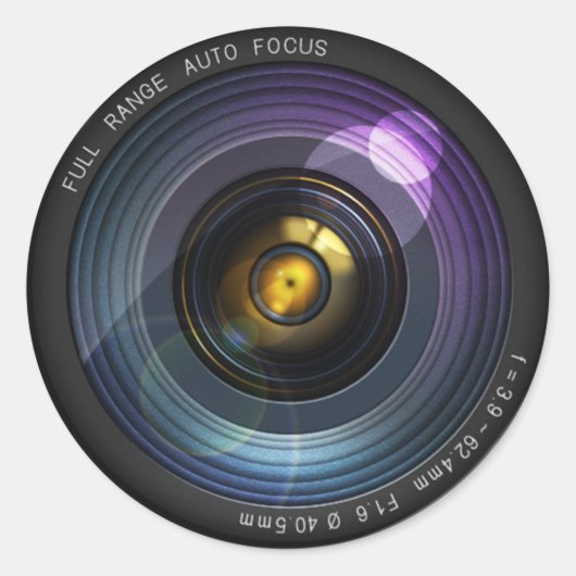 Camera Lens Ronde Sticker (Voorkant)