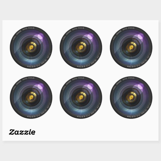 Camera Lens Ronde Sticker (Vel)