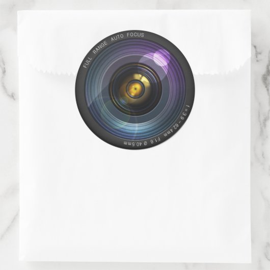 Camera Lens Ronde Sticker (Tas)
