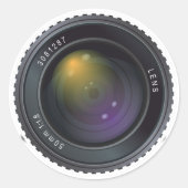 Camera Lens Ronde Sticker (Voorkant)