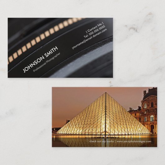 Camera Lens - Show uw beste afbeelding op de achte Visitekaartje (Voorkant / Achterkant)