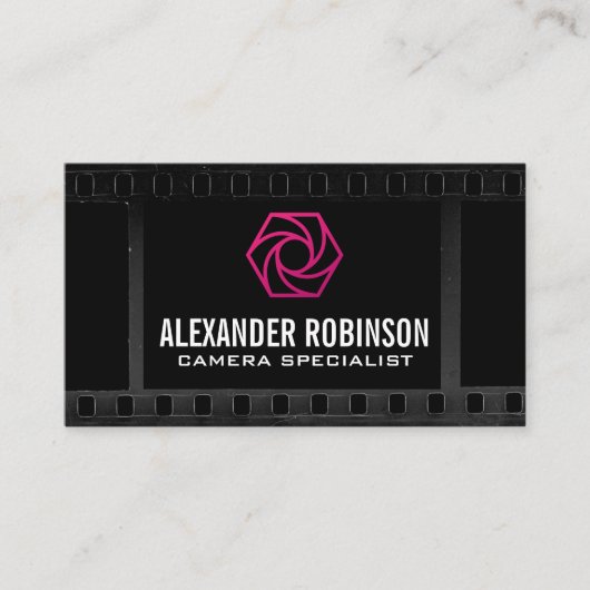 Camera Lens Shutter Focus | Filmachtergrond Visitekaartje (Voorkant)