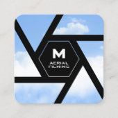 Camera lens sky drone vierkante visitekaartje (Voorkant)