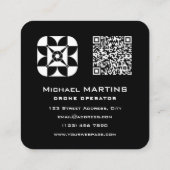 Camera lens sky drone vierkante visitekaartje (Achterkant)