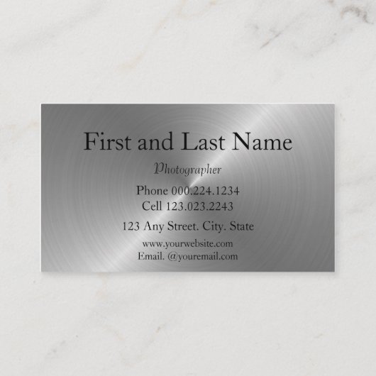 Camera Lens Visitekaartje (Achterkant)