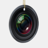 Camera Lens - voeg uw foto toe Keramisch Ornament (Rechts)