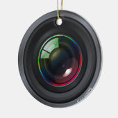 Camera Lens - voeg uw foto toe Keramisch Ornament (Links)