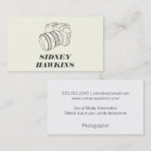 Camera (lijnkunst) | Fotografie Visitekaartje (Voorkant / Achterkant)