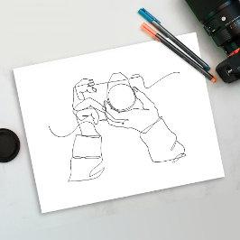 Camera Line Art | Eén regel Art | Poster