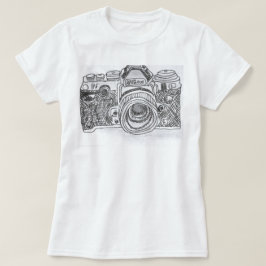 Camera Line Tekening T-shirt