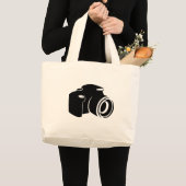 Camera love photography fan icon, modern grote tote bag (Voorkant (product))