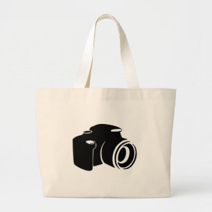 Camera love photography fan icon, modern grote tote bag
