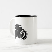 Camera love photography fan icon, modern tweekleurige koffiemok (Voorkant links)