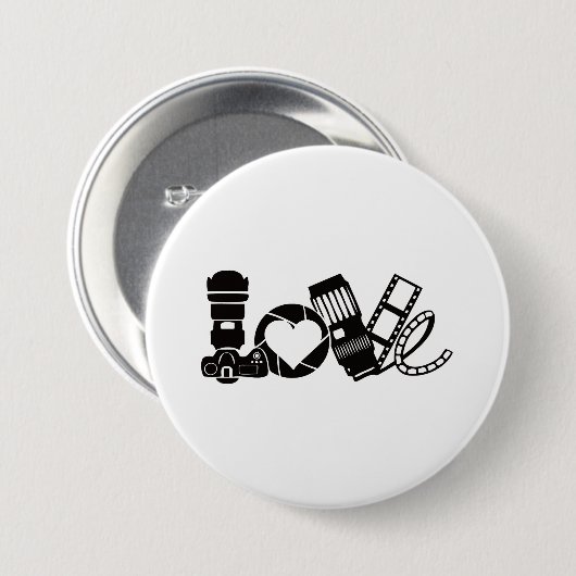 Camera Love Ronde Button 7,6 Cm (Voorkant /achterkant)