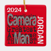 Camera Man Extraordinaire CUSTOM Keramisch Ornament (Voorkant)