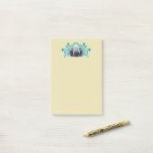 Camera met Azure Blue Leaves en Butterflies Post-it® Notes (Op bureau)