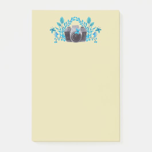 Camera met Azure Blue Leaves en Butterflies Post-it® Notes (Voorkant)