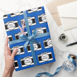 Camera met Birthday-tekst Cadeaupapier