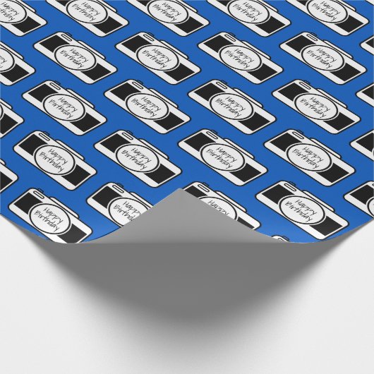 Camera met Birthday-tekst Cadeaupapier (Hoek)